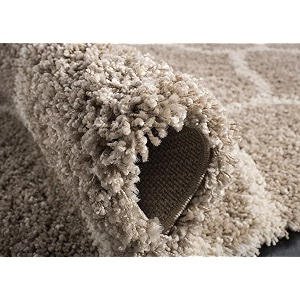 someda 2x6 feet beige box collection of finishing anti slip shaggy fluffy fur rugs and carpet for living room bedroom
