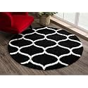 SOMEDA 3x3 feet Black mandir Collection of Finishing Anti Slip Shaggy Fluffy Fur Rugs and Carpet for Living Room, Bedroom