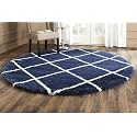 SOMEDA 3x3 feet Blue Box Collection of Finishing Anti Slip Shaggy Fluffy Fur Rugs and Carpet for Living Room, Bedroom