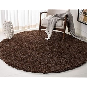 someda 4x4 feet brown collection of finishing anti slip shaggy fluffy fur rugs and carpet for living room bedroom