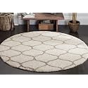 SOMEDA 4x4 feet Ivory Mandir Collection of Finishing Anti Slip Shaggy Fluffy Fur Rugs and Carpet for Living Room, Bedroom