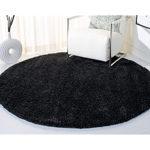 someda 5x5 feet black collection of finishing anti slip shaggy fluffy fur rugs and carpet for living room bedroom