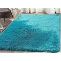 SOMEDA 5x8 feet Terquish Collection of Finishing Anti Slip Shaggy Fluffy Fur Rugs and Carpet for Living Room, Bedroom