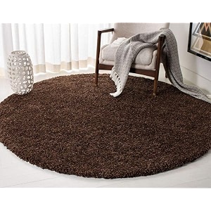 someda 6x6 feet brown collection of finishing anti slip shaggy fluffy fur rugs and carpet for living room bedroom
