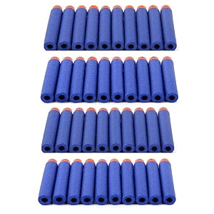 black foam dart bullets for nerf n-strike elite guns - pack of 40