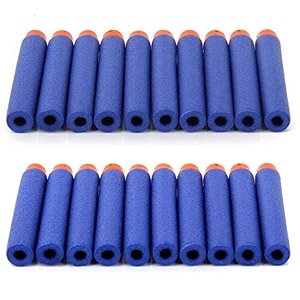 qweezer plastic foam dart bullets toy for nerf n-strike elite guns 20 pieces blue