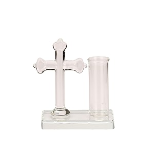 somil round festive seraphic holy cross with pen stand table top glass 5 cm x 9 cm x 83 cm - polished