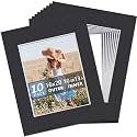Somime 10 Pack Black Acid Free Precut Picture Mats 16x20 for 11x14 Photos