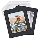 Somime 10 Pack Black Picture Mat Set,16x20 Precut Mat for 11x14 Photos