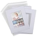 Somime 10Pack Acid-Free 8x10 White Mat Set for 5x7 Pictures with Bevel Cut