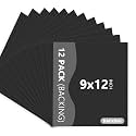 Somime 12 Pack Black Backing Boards, 9x12 Uncut Mats Matboards