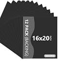 Somime 12 Pack Black Backing Boards, 16x20 Uncut Mats Matboards