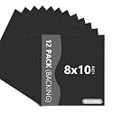 Somime 12 Pack Black Backing Boards, 8x10 Uncut Mats Matboards