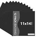 Somime 12 Pack Black Backing Boards, 11x14 Uncut Mats Matboards