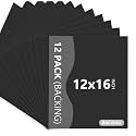 Somime 12 Pack Black Backing Boards, 12x16 Uncut Mats Matboards