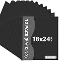 Somime 12 Pack Black Backing Boards, 18x24 Uncut Mats Matboards