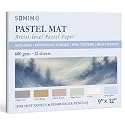 Somime 9x12 600gsm Sanded Pastel Paper Pad, 12 Sheets of 6 Light Colors