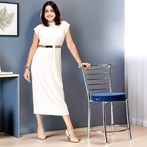 SOMRAJ Blue Modern Contemporary Multi-Purpose Dining Chair