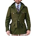 SOMTHRON Men's Single Breasted Belted Trench Coat Lapel Safari Military Jacket Casual Slim Fit Lightweight Windbreaker
