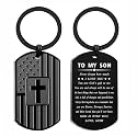 Son Gifts from Mom and Dad, Keychain for Son Birthday Christmas from Parents