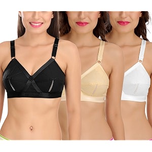 sona women39s cotton non-padded wire free full coverage bra