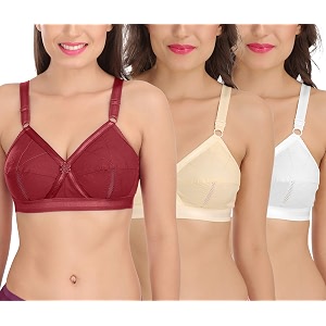 sona women39s cotton non-padded wire free full coverage bra
