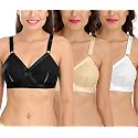 SONA Women's Cotton Non-Padded Wire Free Full Coverage Bra