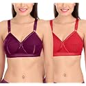 SONA Women's Cotton Non-Padded Wire Free Full Coverage Bra