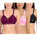 SONA Women's Cotton Non-Padded Wire Free Full Coverage Bra
