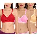 SONA Women's Cotton Non-Padded Wire Free Full Coverage Bra