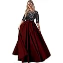 SONALI FASHION Women's Cotton Solid 3/4 Sleeve Semi-Stitched Lehenga Choli Set - Free Size