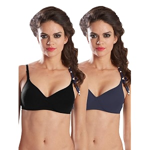 sonari 0026 women39s heavily padded t shirt bra  seamless wire free perfect design for low neckline outfits  skin friendly polyster used for all day comfort pack of 2