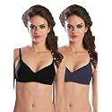 SONARI 0026 Women's Heavily Padded T Shirt Bra | Seamless, Wire Free, Perfect Design for Low Neckline Outfits | Skin Friendly Polyster Used for All Day Comfort (Pack of 2)