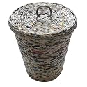 Waste Basket with Lid for Bedroom, 11 Inch Tall, Dustbin