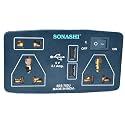 Sonashi Ses-703U 3 Way Multi Plug 2 Usb ,3 Port Extension Socket 3.6 Meter Cable Black, 240 Volts