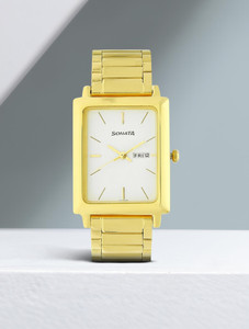 Sonata with Day Date White Dial