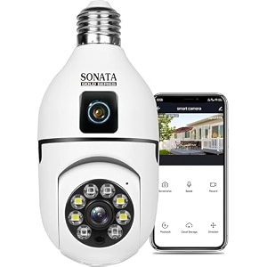 2-in-1 dual lens dual screen bulb wifi wireless 4mp hd live view bulletptz control two way talk color night vision ai human detection indoor camera