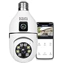 2-in-1 Dual Lens Dual Screen Bulb WiFi Wireless 4MP HD Live View, Bullet+PTZ Control, Two Way Talk, Color Night Vision, AI Human Detection Indoor Camera