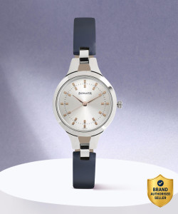 sonata np8151sl01 steel daisies analog watch  - for women