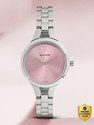 SONATA NP8151SM03 Sonata Steel Daisies Peach Dial Silver Stainless Steel Strap Analog Watch  - For Women
