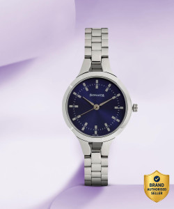 sonata np8151sm04 steel daisies analog watch  - for women