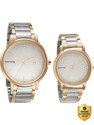 SONATA Bandhan NT713187029KM01 Sonata Bandhan Silver Dial TwoToned MetalStrap Couple Analog Watch - For Couple