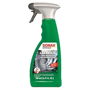 sonax car breeze 500ml  powerful odor eliminator - car home  pet amp food odors with natural vegetable-based ingredients  upholstery seats carpets curtains  fresh fragrance  artno029224100