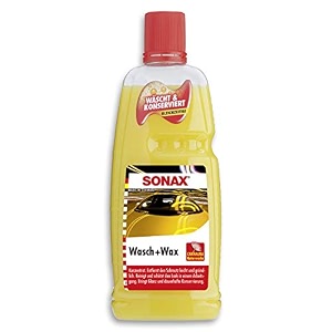 sonax washwax 1 ltr  dual action car shampoo cleaner amp protector  cleans amp shields paintwork natural carnauba wax  long-lasting shine amp protection  highly concentrated formula  artno 03133410