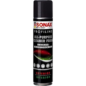 sonax profiline all-purpose cleaner foam 400 ml  powerful foam cleaner for car interior upholstery carpets glass paintwork rubber amp plastic  removes oil grease amp insects  274300