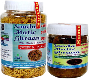 sonda matir ghraan combo pack chalbhaja 600 gram and mixed veg pickle 250 gram combo 850 gm