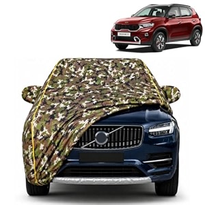 sonet 100 waterproof car cover  dustproof sun protection cover  soft cotton lining  triple stitched  mirror pocket  antenna pocket  all weather body cover army