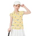 Soneven Girls Ruffle Sleeve Polo Shirts V-Neck Golf Tennis T-Shirts Uniform Shirts Quick Dry for 4-14 Years