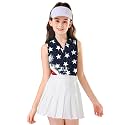 Soneven Girls Sleeveless Polo Shirts Button UP Golf Tennis T-Shirts with Collared Quick Dry Tank Tops for 4-14 Years