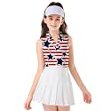 Soneven Girls Sleeveless Polo Shirts Button UP Golf Tennis T-Shirts with Collared Quick Dry Tank Tops for 4-14 Years